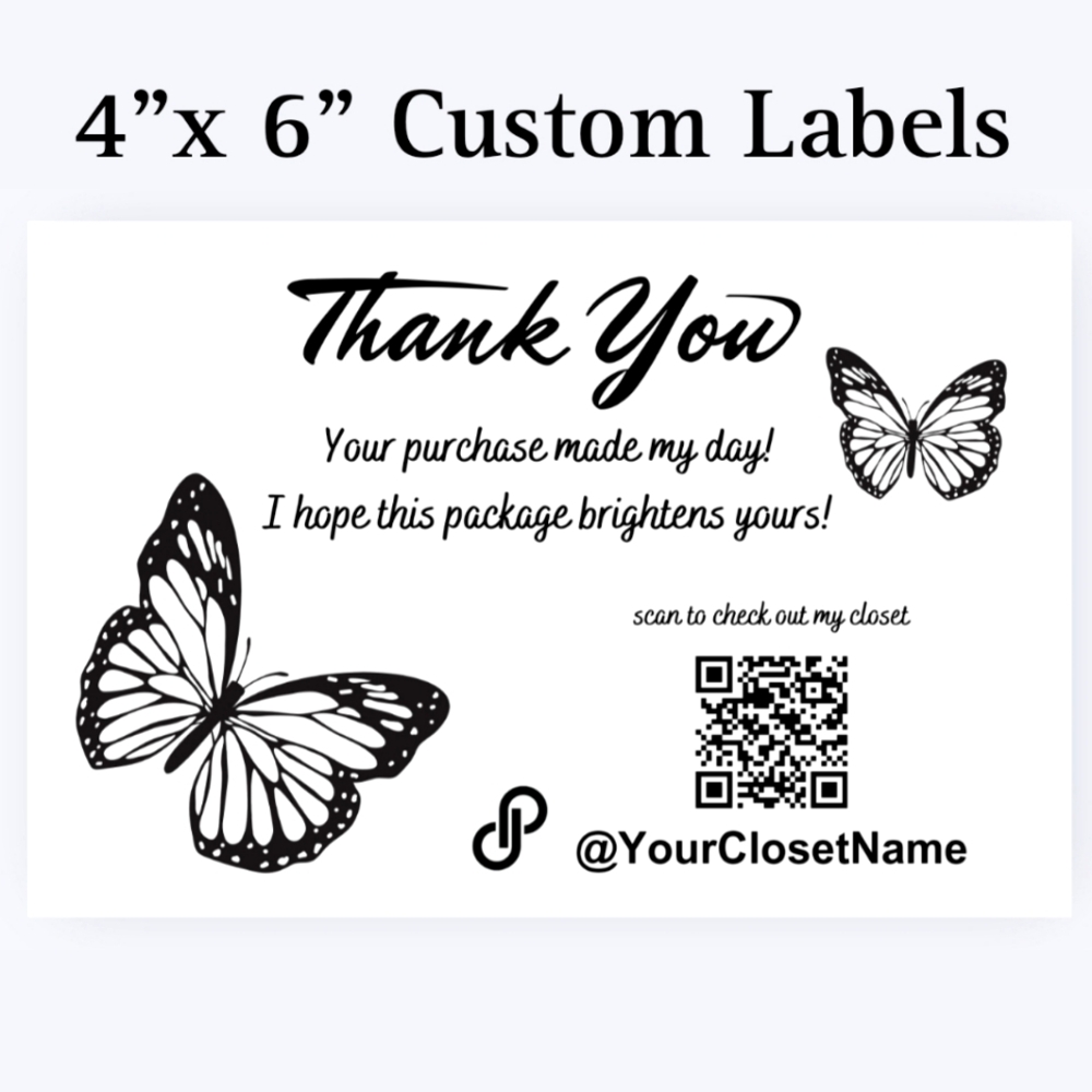 8/$20 20ct 4x6 thermal label stickers customized